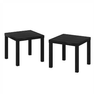 Classic 20 in. Black Square Wood End Table (Set of 2)