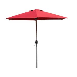 7.5 ft. Market UV Protection Waterproof Patio Umbrella in Brick Red with Push Button Tilt and Crank, 8 Sturdy Ribs