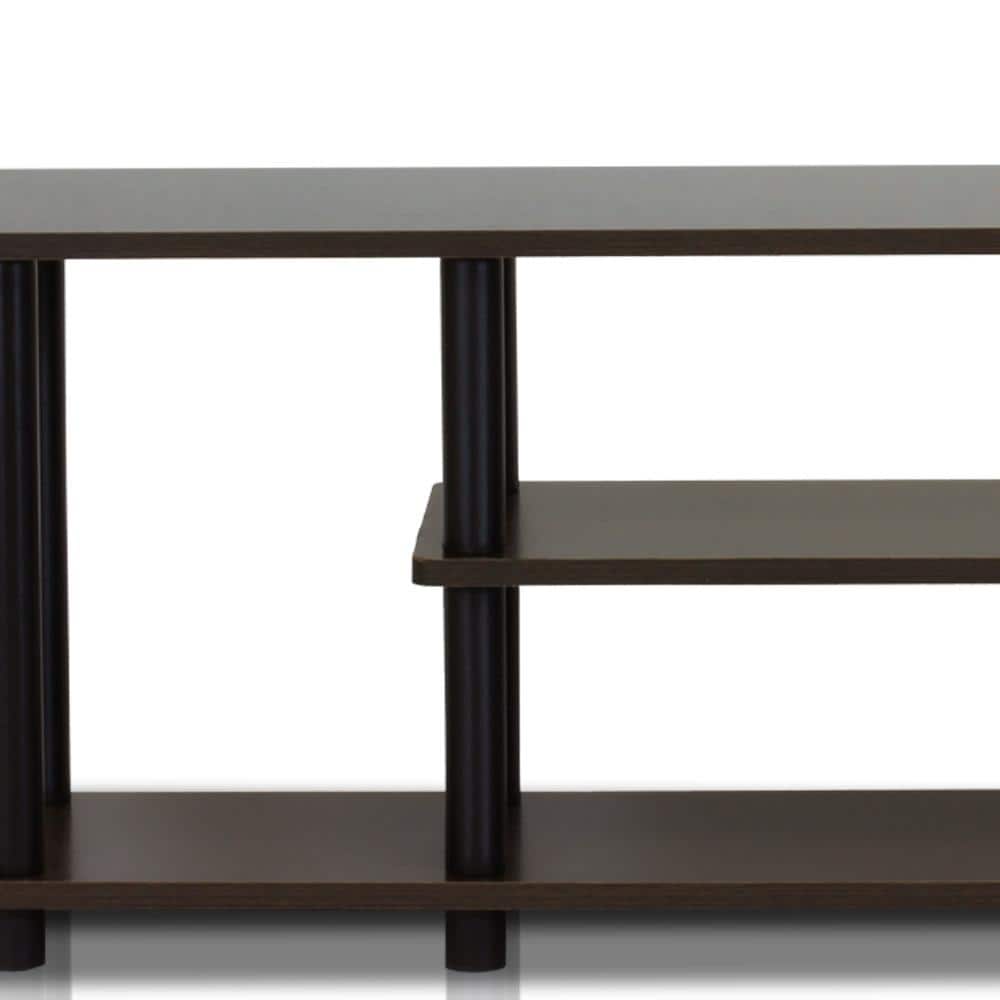 Columbia Walnut and Black 3-Tier Corner TV Stand for 50" TVs