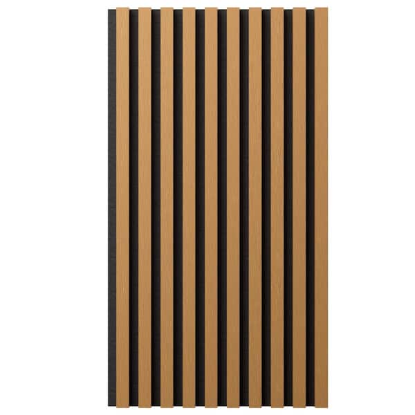 Ekena Millwork AcousticPro 1 in. x 1 ft. x 8 ft. Noise Cancelling Traditional MDF Sound Absorbing Panel in Honey Maple (2-Pack)