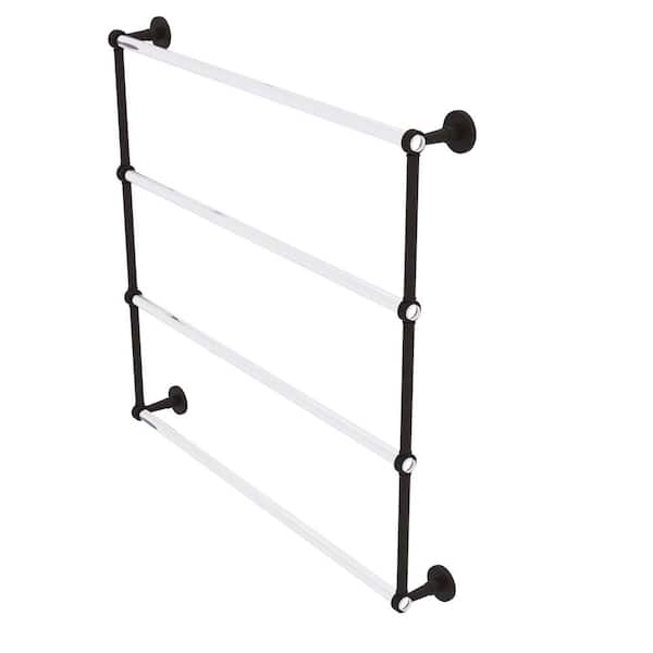 Allied Brass Clearview 4 Tier 36 in. Ladder Towel Bar with Groovy Accents in Oil Rubbed Bronze