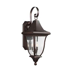 Oakmont 3-Light Patina Bronze Outdoor 33.75 in. Wall Lantern Sconce