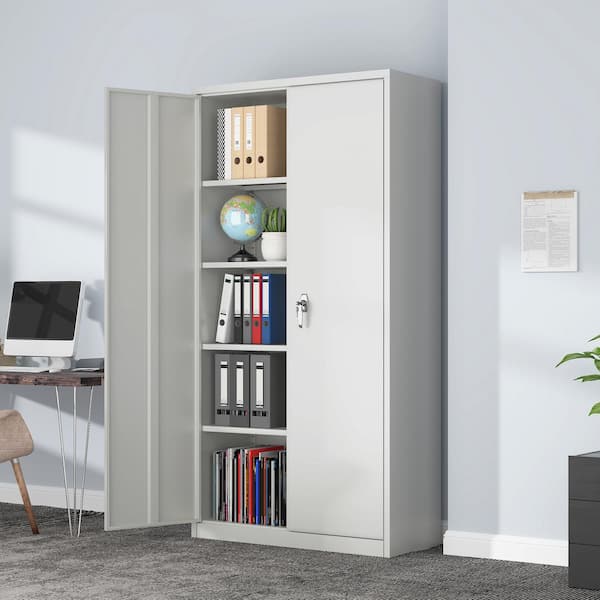 Kleton Deep Door Storage Cabinet, 38 W x 24 D x 72 H, 4 Shelves