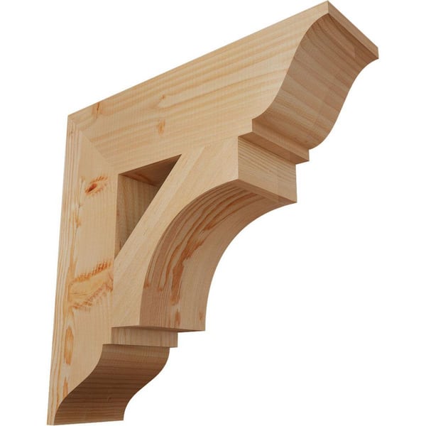 Ekena Millwork 5.5 in. x 22 in. x 22 in. Douglas Fir Westlake Traditional Smooth Bracket