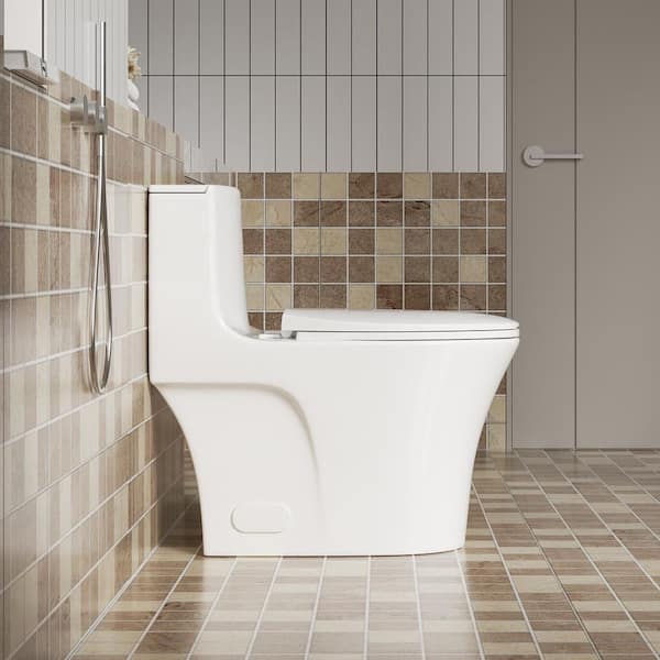Standard Series 12 in. 1-Piece 1.1/1.6 GPF Dual Flush Elongated Toilet in Matte White Seat Included