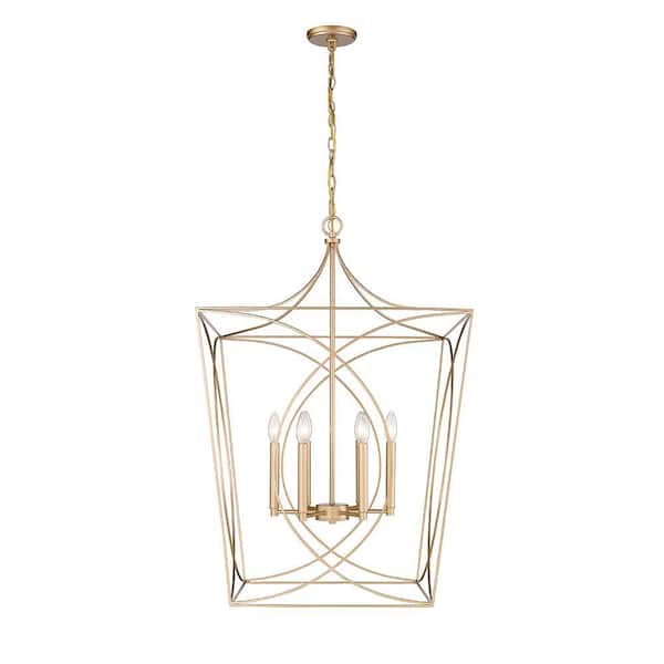 Tracy 24 in. 6-Light Painted Modern Gold Indoor Hanging Pendant Light