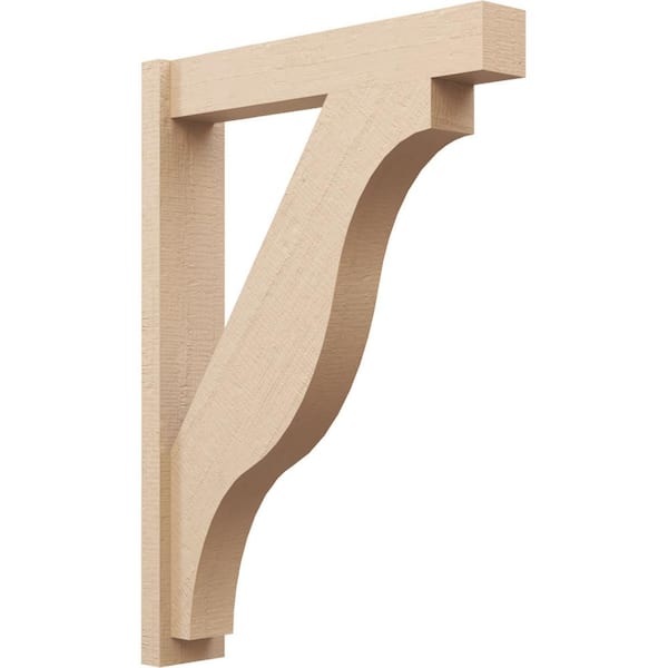 Ekena Millwork 6 in. x 42 in. x 30 in. Funston Block Rough Cedar Woodgrain Timberthane Polyurethane Outlooker, Primed Tan
