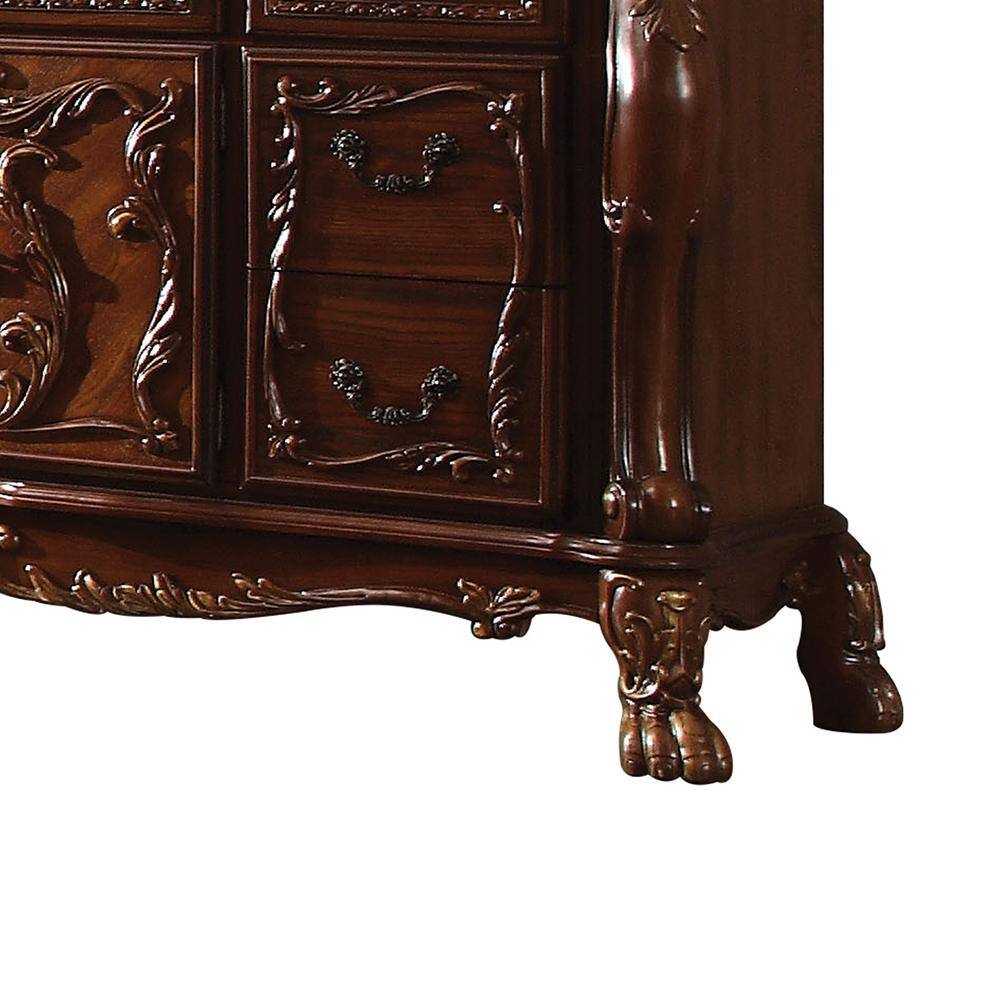 Cherry Oak 7-Drawer Dresser with Felt-Lined Drawers