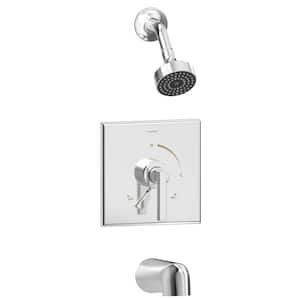 Duro 1-Handle Wall-Mounted Tub and Shower Trim Kit in Polished Chrome (Valve Not Included)