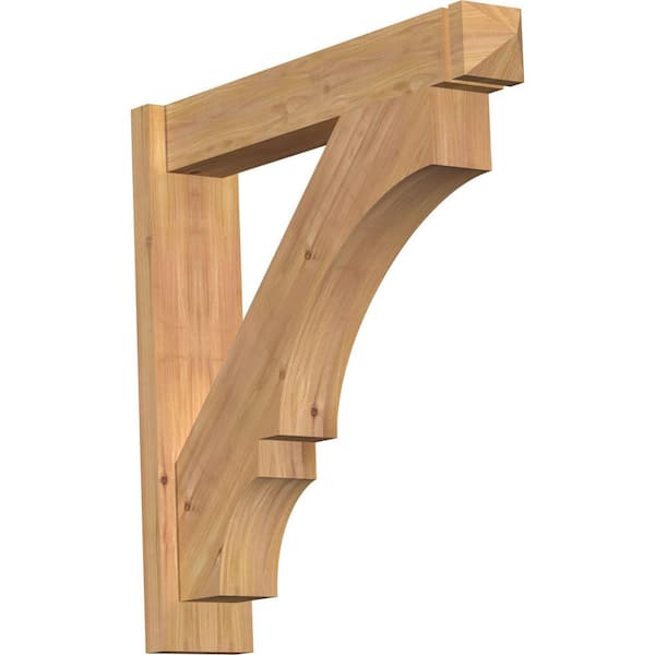 Ekena Millwork 6 in. x 28 in. x 28 in. Western Red Cedar Balboa Arts and Crafts Smooth Outlooker
