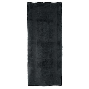 60 in. x 24 in. in Black Reversible Cotton Rectangle Bath Mat