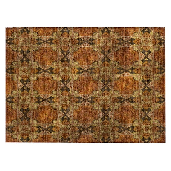 Addison Rugs Chantille ACN564 Paprika 1 ft. 8 in. x 2 ft. 6 in. Machine Washable Indoor/Outdoor Geometric Area Rug
