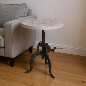 18 in. Natural Round Wood End Table