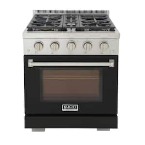 Professional 30 in. 4.2 cu. ft. 4 Burners Freestanding Propane Gas Range in Black with Convection Oven