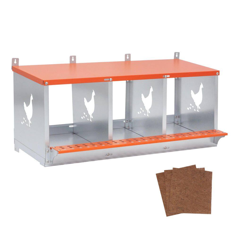 Avex Orange 15 in. H x 31.8 in. W x 17 in. D Metal Chicken Coops 3 Compartment Nesting Box price history on PriceWatchPro