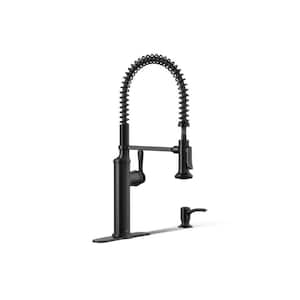 Sous Pro-Style Single Handle Pull Down Sprayer Kitchen Faucet in Matte Black
