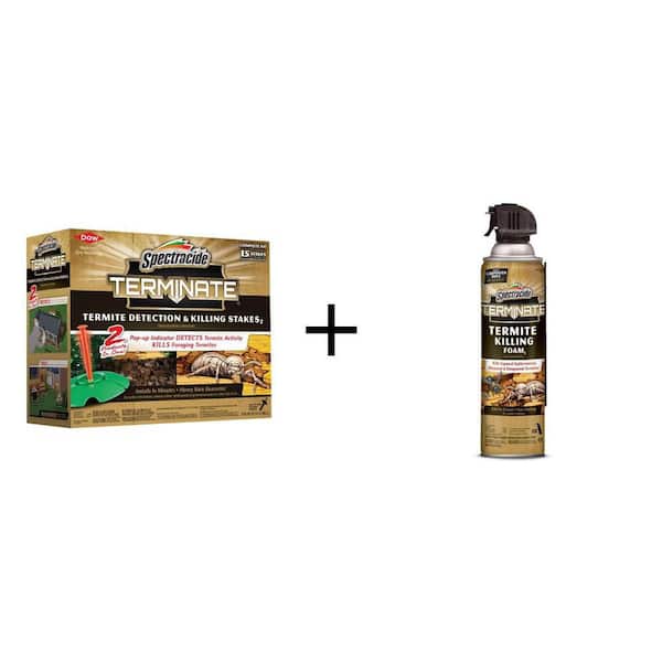 Terminate Termite Detection Killing Stakes (15-Count) and 16 oz. Killing Foam Combo