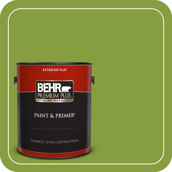 BEHR PREMIUM PLUS 1 gal. #T14-18 New Shoot Flat Exterior Paint & Primer