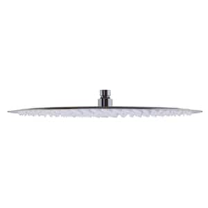 1-Spray 16 in. Single Ceiling Mount Fixed Rain Shower Head in Brushed Stainless Steel