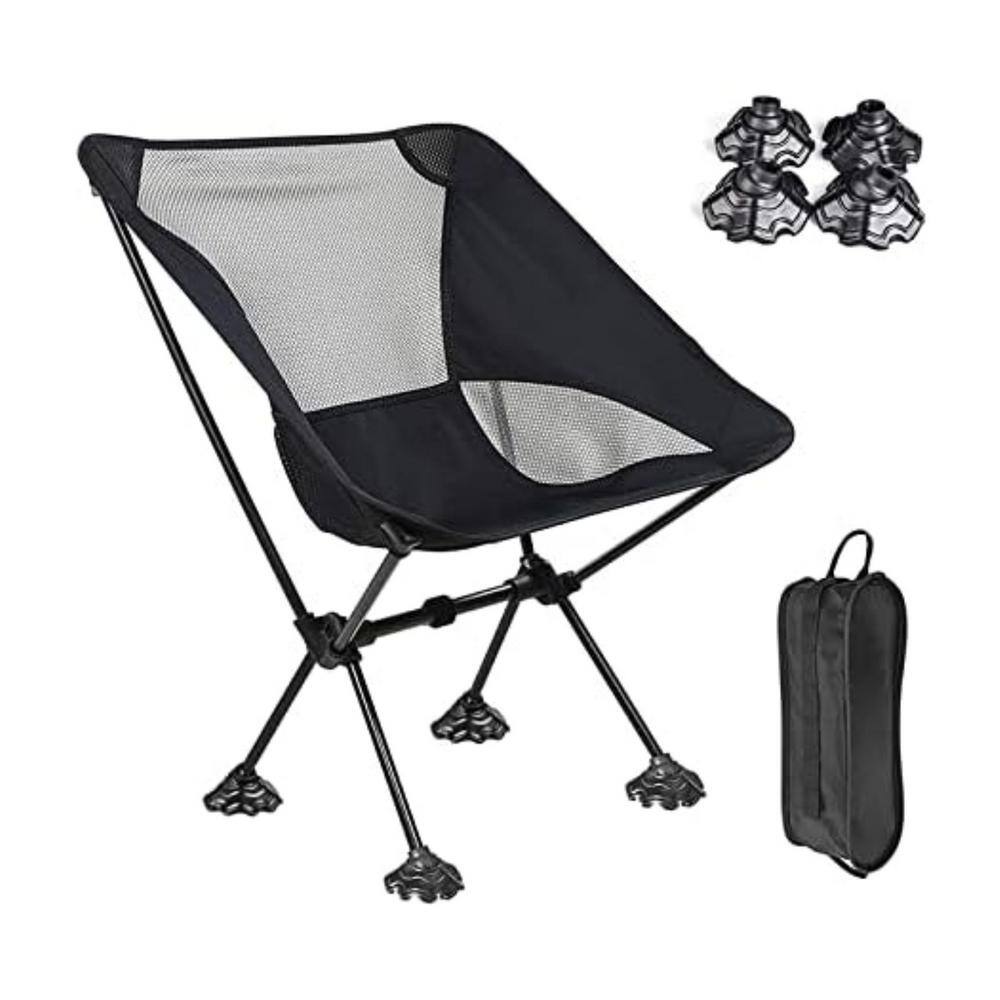 Siavonce Portable Camping Chair Backpacking Chair with Anti-Slip Large ...