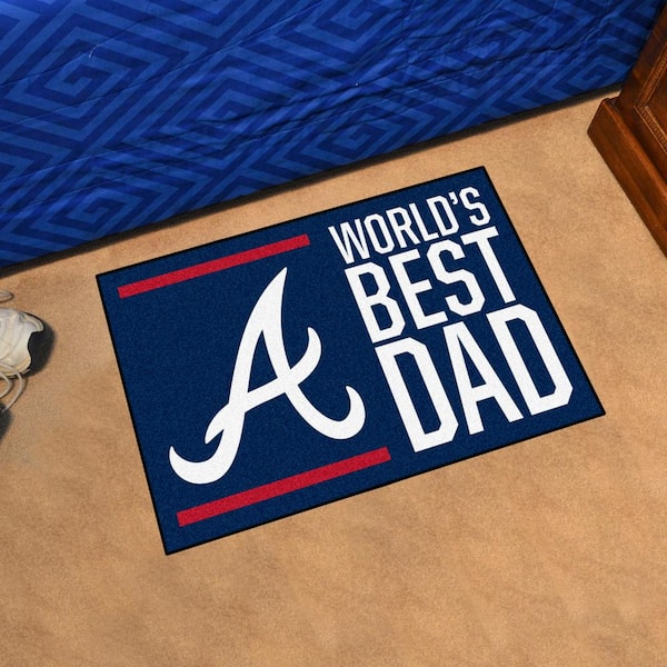 Atlanta Braves World's Best Dad Navy 1.5 ft. x 2.5 ft. Starter Area Rug