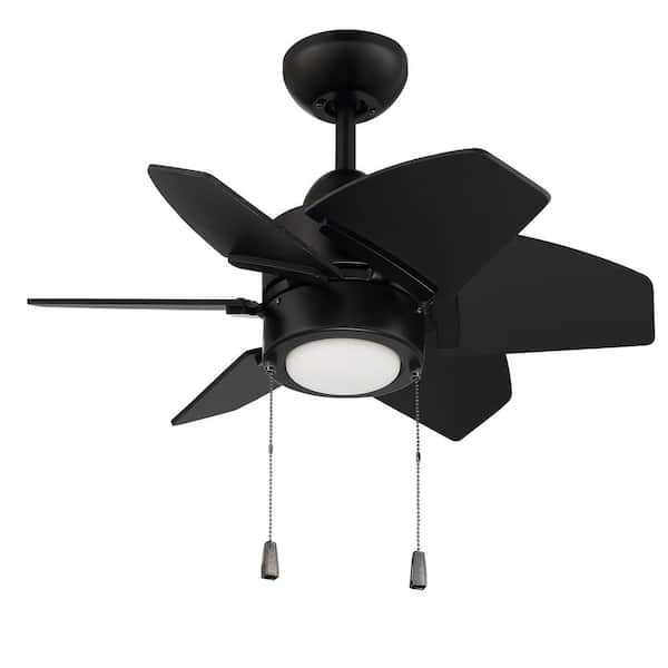 element bekræfte dosis Craftmade Propel II 24 in. Integrated LED Indoor/Outdoor Dual Mount 3-Speed  Flat Black Finish Ceiling Fan with Light Kit 647881220655 - The Home Depot