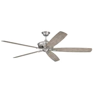 Santori 72 in. Energy Saving, 6-Speed Reversible Brushed Nickel Ceiling Fan with Remote and Wall Control Included