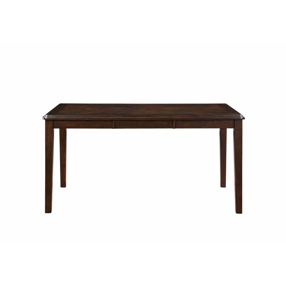 Gia 60" Brown Cherry Wood Dining Set with 4 Chairs