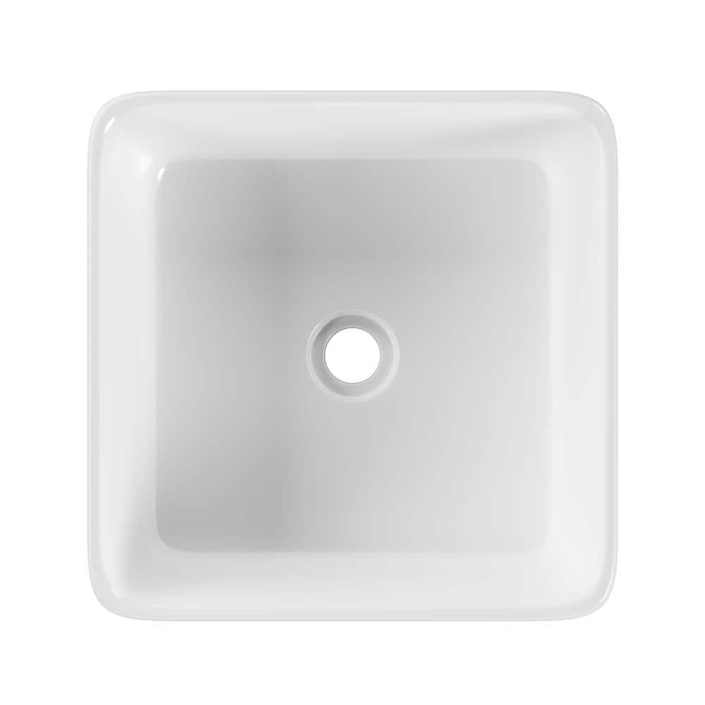 Adour 15'' White Ceramic Vessel Sink