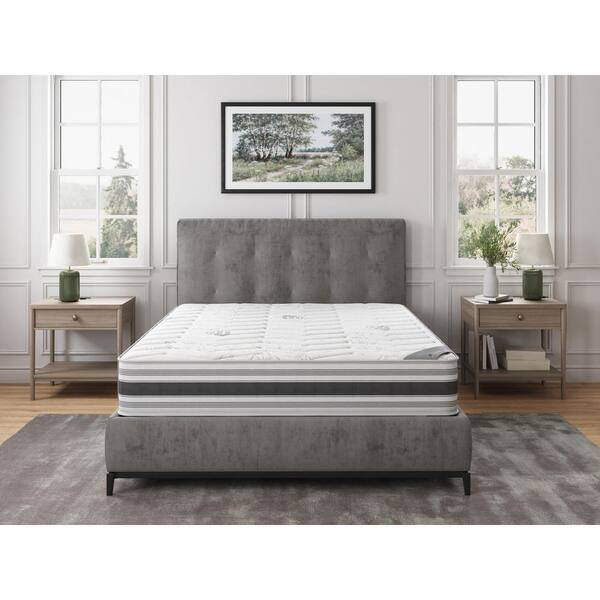 Lodge 12 in. Queen Made in USA Firm Hybrid Mattress Cool Airflow with Edge to Edge Pocket Coil, Bed in A Box, Ottopedic