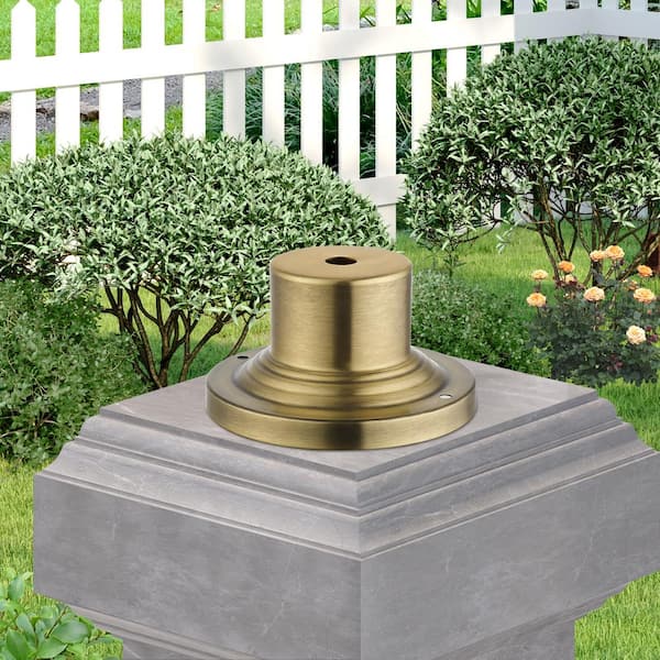 Antique Brass Cast Aluminum Outdoor Pier Mount Adaptor with Standard Fitter Diameter