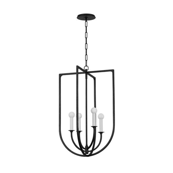 Troy Lighting Kael 18 in. 4-Light Black Iron Finish Pendant Light