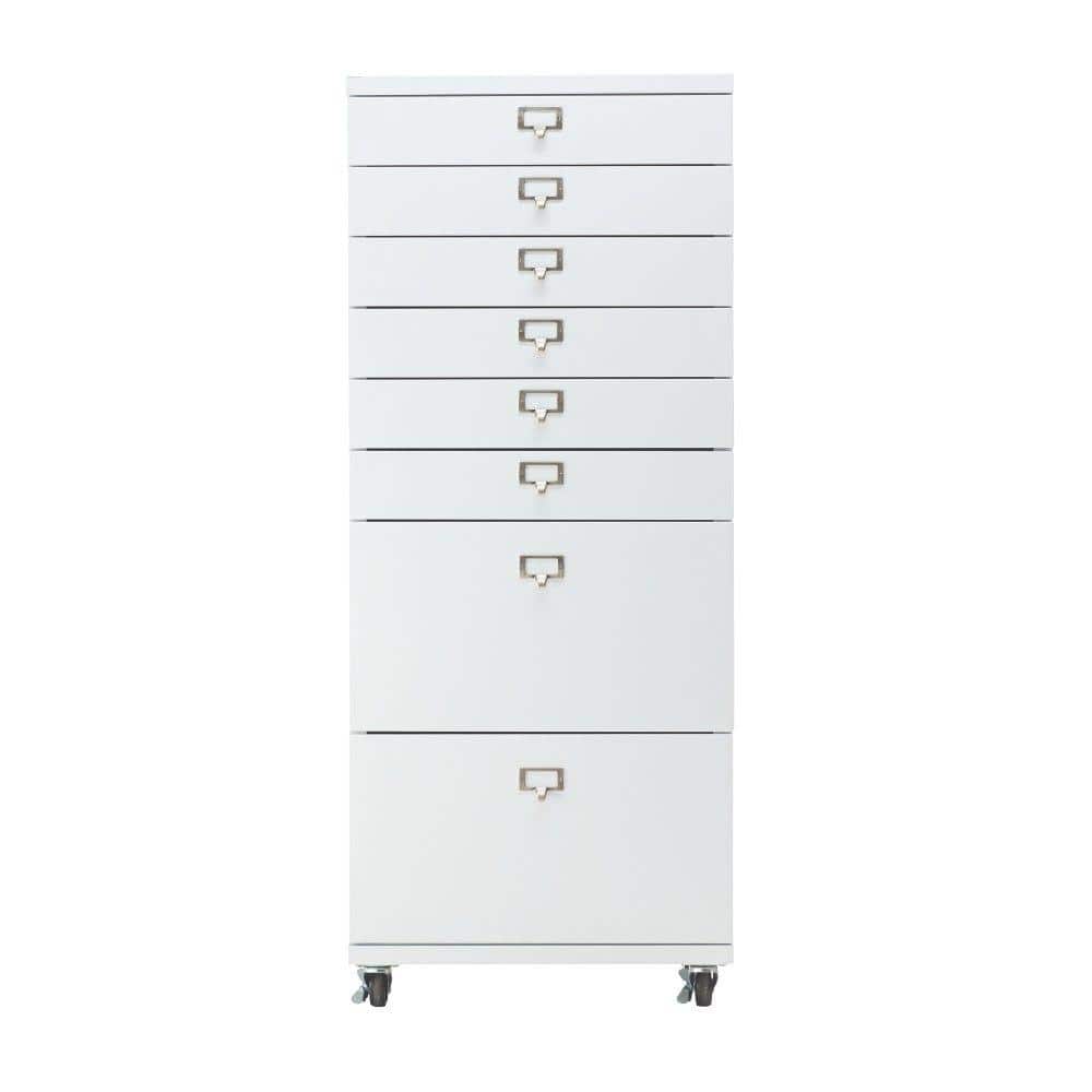 Home Decorators Collection Becker 8-Drawer Metal Cart in White MD0004-82 -  The Home Depot