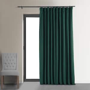 Signature Blackforest Green Extra Wide Rod Pocket Velvet Blackout Curtain 100 in. W x 120 in. L (1 Panel)