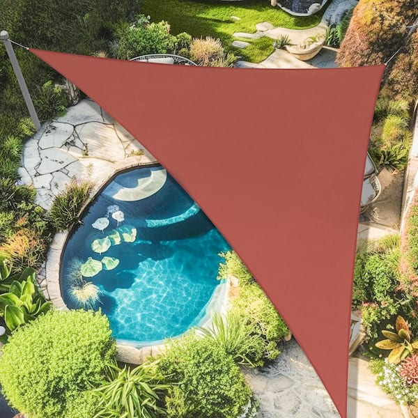 Artpuch 6 ft. x 6 ft. x 6 ft. Customize Sun Shade Sail Rust Red UV Block 185 GSM Commercial Triangle Outdoor Covering Backyard AP CMST06060630