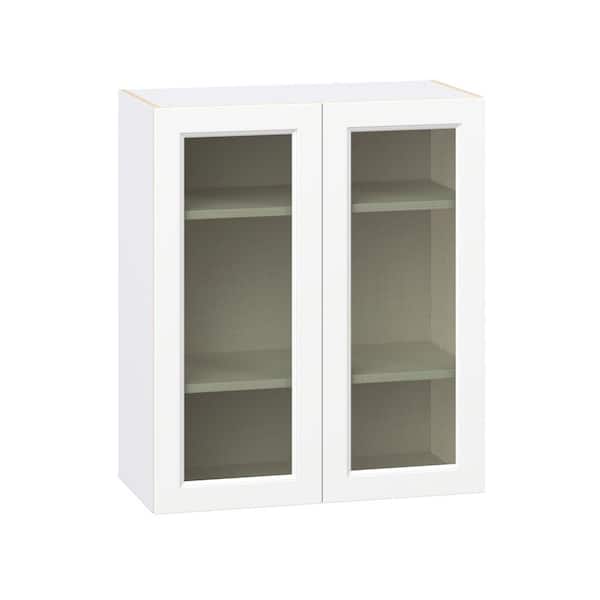 Laramie 30 in. W x 14 in. D x 35 in. H Assembled Glass Door Specialty Wall Kitchen Cabinet in Painted Bright White