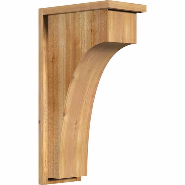 Ekena Millwork 8 in. x 14 in. x 26 in. Huntington Rough Sawn Western Red Cedar Corbel with Backplate
