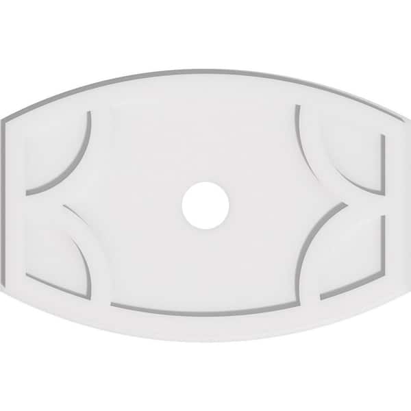 Ekena Millwork 26 in. W x 17-3/8 in. H x 3 in. ID x 1 in. P Kailey Architectural Grade PVC Contemporary Ceiling Medallion