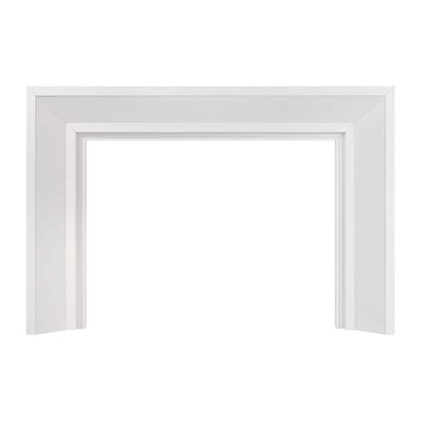 Everly 80 in. x 54 in. Overall Dims Full Surround Fireplace Wood Mantel 56 in. x 42 in. Interior Opening in White Paint