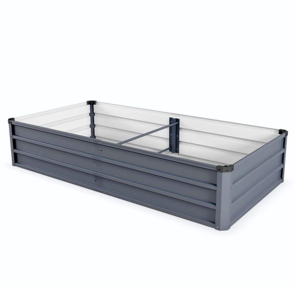 6 ft. x 3 ft. x 1 ft. Grey Galvanized Steel Raised Garden Bed with Ground Anchors, Metal Planter Box for Vegetables price history on PriceWatchPro