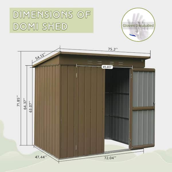 ToolCat 6 ft. W x 4 ft. D Outdoor Metal Shed Waterproof Tool