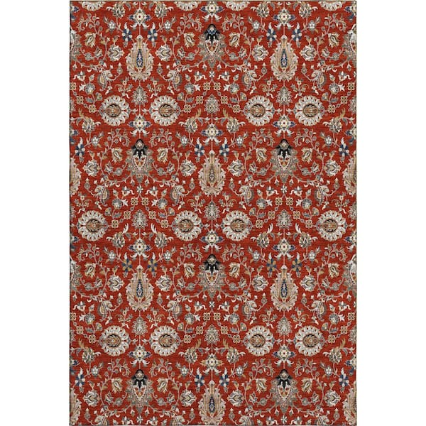 Mayfield Premium Machine Washable Abstract AMF2192 Red 10 ft. x 14 ft. Area Rug