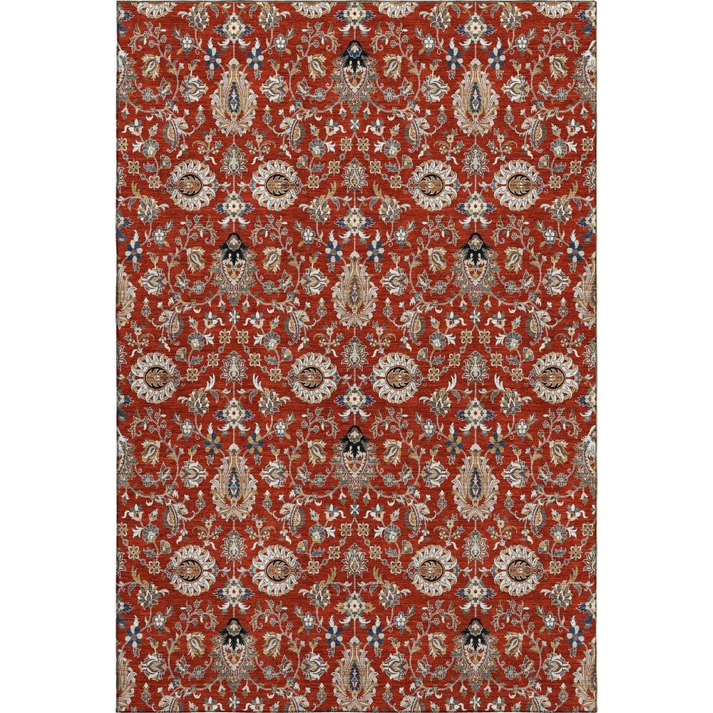 Mayfield Premium Machine Washable Abstract AMF2192 Red 5 ft. x 7 ft. 6 in. Area Rug price history on PriceWatchPro