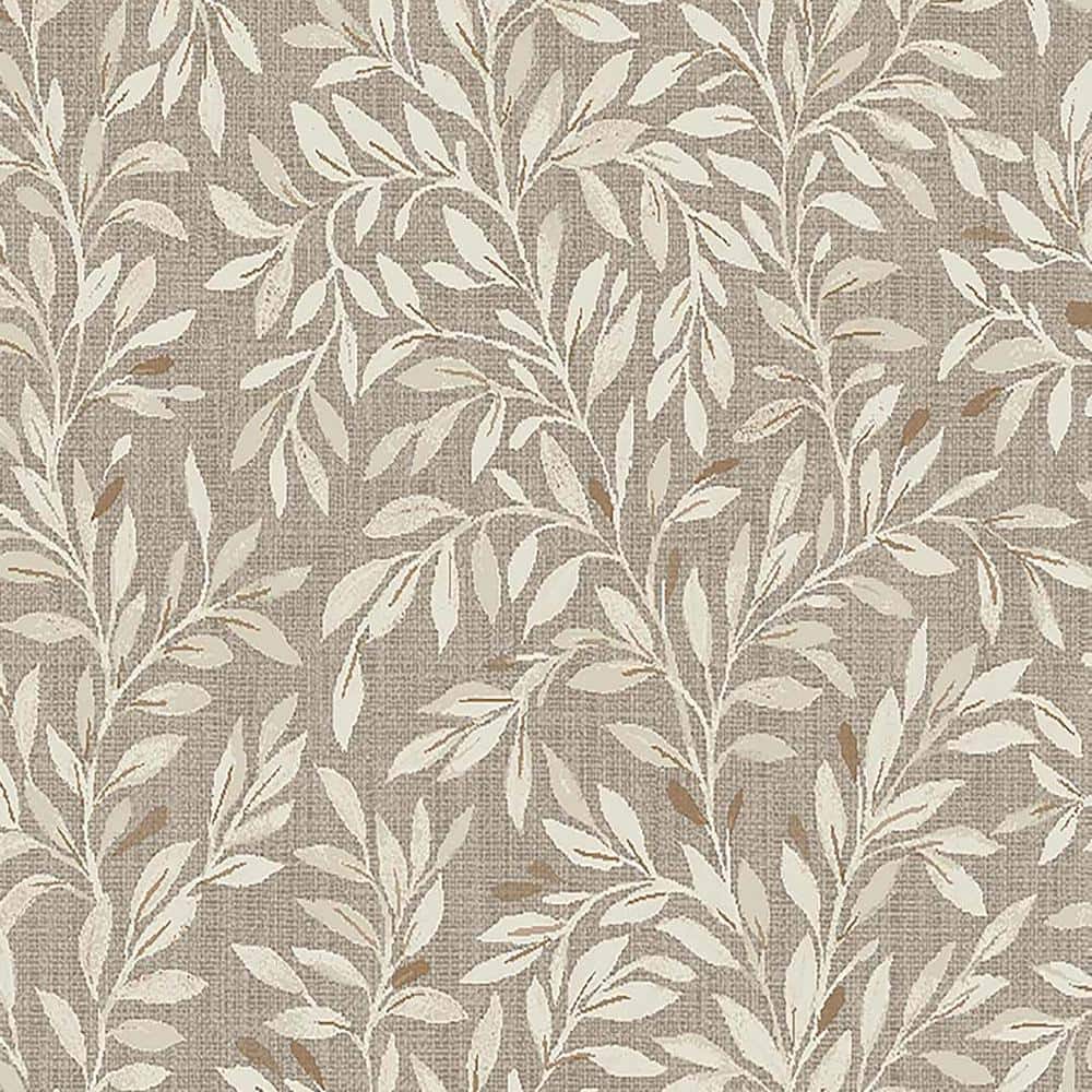 Neutral Leaf Pattern Removable Wallpaper, 20.5" x 396"