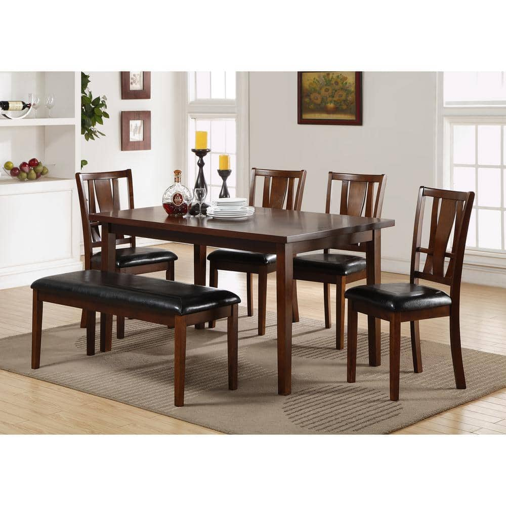 NEW CLASSIC HOME FURNISHINGS Dixon 6-Piece Dark Espresso Rectangle ...