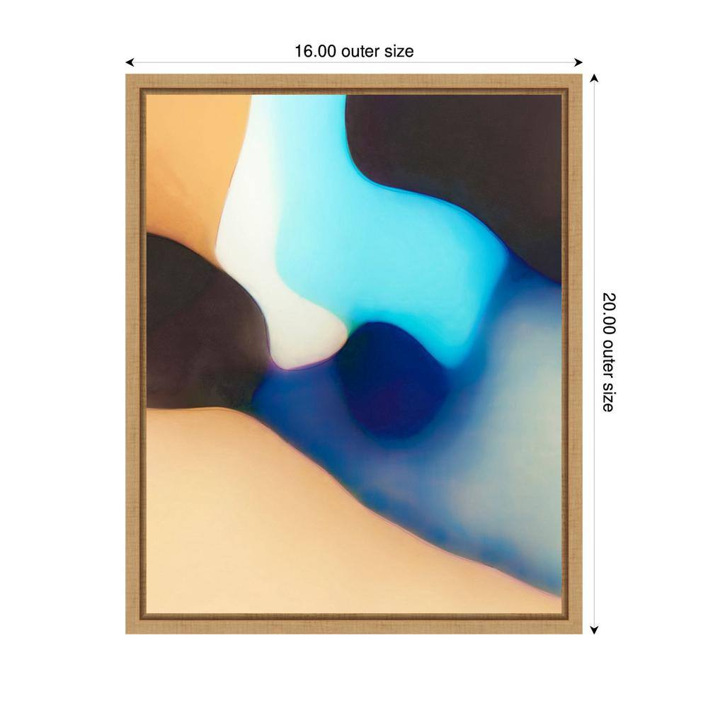 Interlocking Colors VIII Abstract Canvas Art with Maple Frame