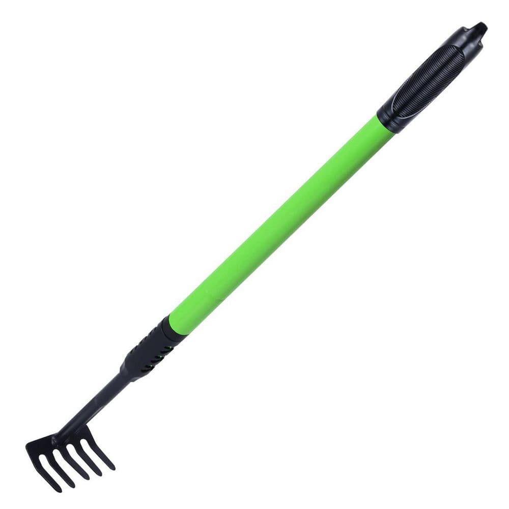 DeWit 22 in. L Handle 24 in. L Drop Grip 5-Tine Hand Rake- Cultivator  31-8736 - The Home Depot