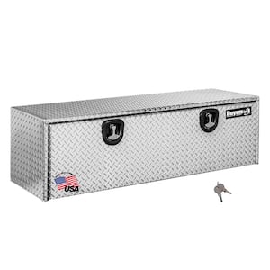 APPEARS NEW IN BOX) Buyers Products Company 18 in. x 18 in. x 48 in. Gloss  Black Steel Underbody Truck Tool Box - RETAILS: $433 Auction