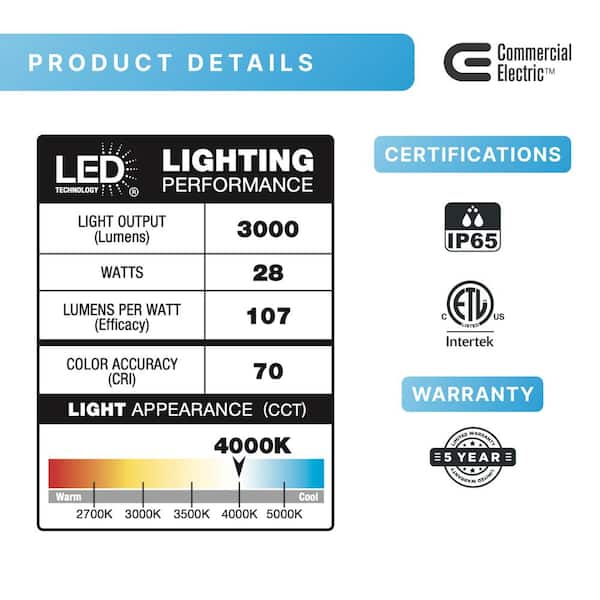Commercial Electric 150W Equivalent Integrated LED Bronze Outdoor