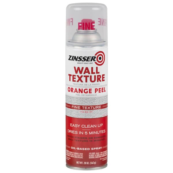 Zinsser 20 oz. Oil-Based Bright White Fine Orange Peel Wall Texture Spray (6-Pack)